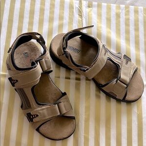 Khombu Tan and Brown Outdoor Sandals with Adjustable Straps